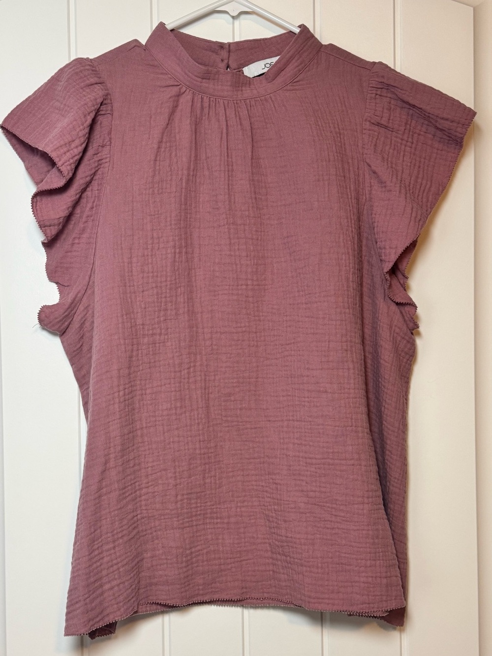 Joe's Jeans Dusty Mauve Gauze Ruffle Sleeve Blouse